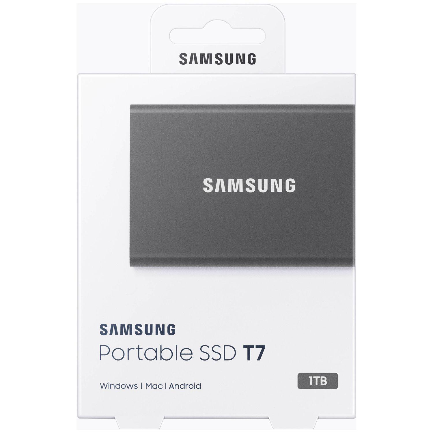 Samsung Portable SSD T7 1 TB | USB 3.2 Gen 2 | bis 1.050 MB/s | Titan Grey