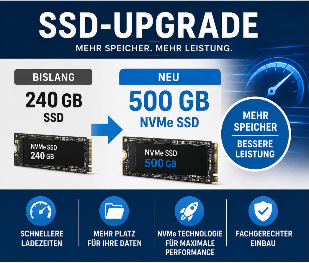 Aufpreis: SSD-Upgrade von 240 GB auf 500 GB NVMe SSD