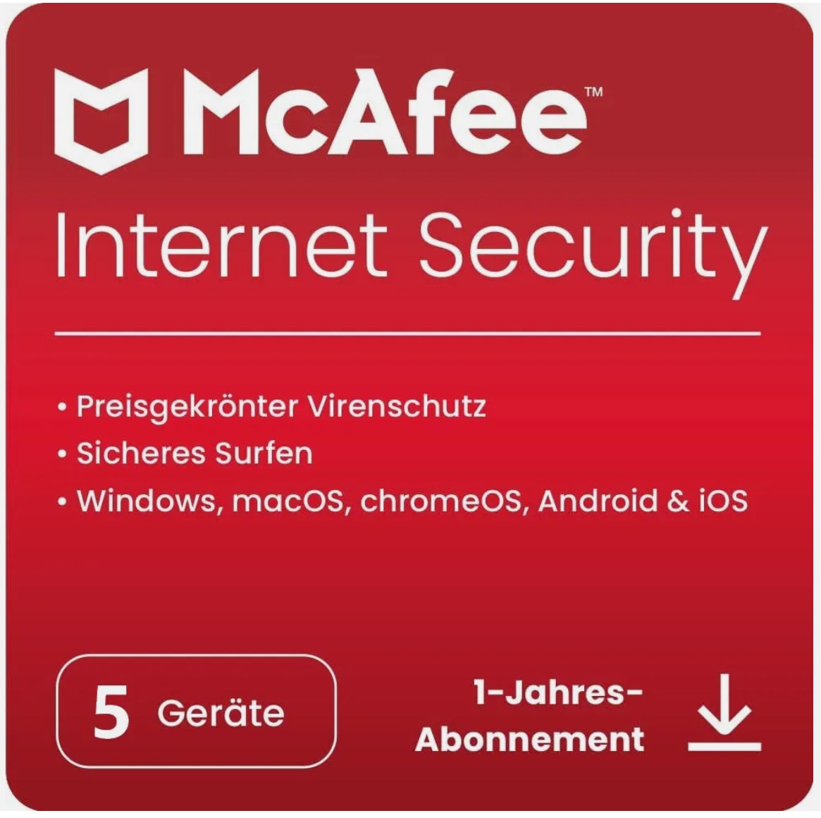 McAfee Total Protection 2025 5 Geräte 1 Jahr Download