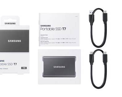 Samsung Portable SSD T7 1 TB | USB 3.2 Gen 2 | bis 1.050 MB/s | Titan Grey
