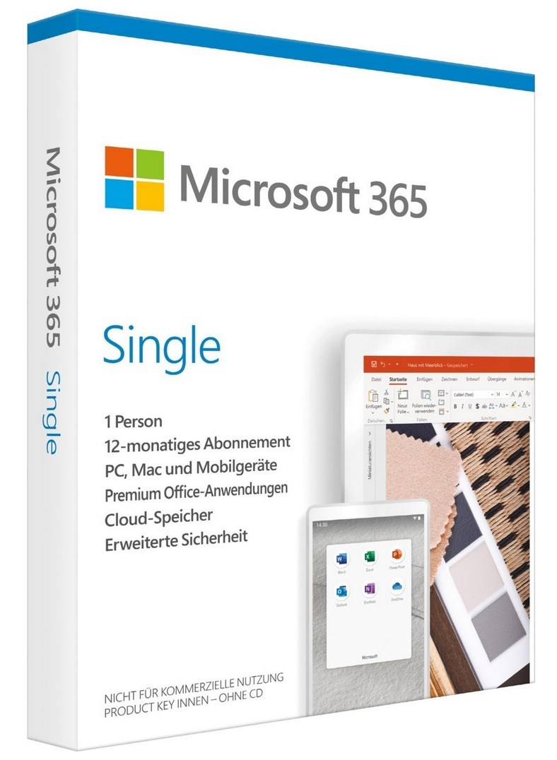 Microsoft Of­fice 365 Single, 5 Geräte, 1 Jahr, Download